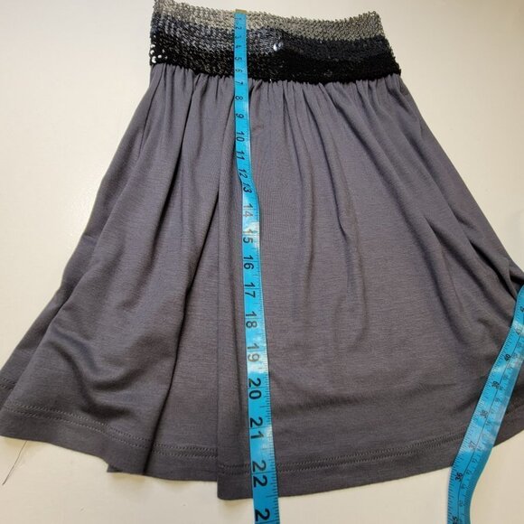 Strapless Silver and Black Sequin Grey Empire Waist Mini Dress Size S - Picture 7 of 10